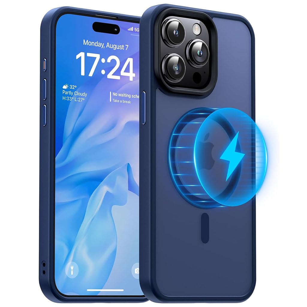 ZORBES Phone Case for iPhone 15 Pro Max Anti-Scratch Rubber Framed Phone Cover with Metal Button Cover, Compatible with MagSafe Full Protection Phone Case for iPhone 15 Pro Max 6.7 ZORBES Phone Case for iPhone 15 Pro Max Anti-Scratch Rubber Framed Phone Cover with Metal Button Cover, Compatible with MagSafe Full Protection Phone Case for iPhone 15 Pro Max 6.7